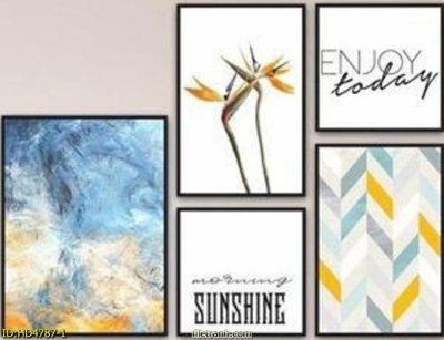 Download file gốc Tranh bộ hiện đại HD4787 (in lụa) hoa lá