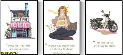 File gốc Tranh bộ hiện đại HD4805 (in lụa) tranh phong thủy