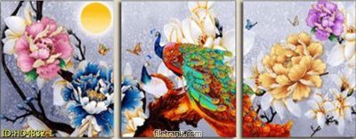 Ảnh gốc file in lụa Tranh bộ hiện đại HD4832 chi tiết