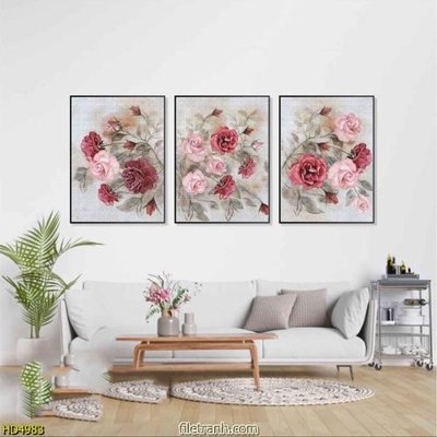 File gốc File tranh bộ hiện đại HD4983 (in mica) trang trí