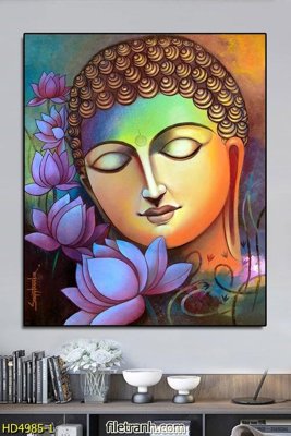 Download file gốc Tranh phật rổ hoa sen vẽ tay HD4985 (độ nét cao)