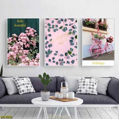 File ảnh File tranh bộ hiện đại HD4988 (gốc) in decal dán tường