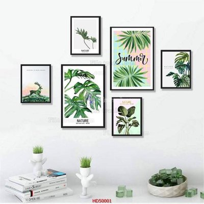 File tranh gốc File tranh treo bộ 6 tấm bắc âu HD50001 chủ đề hiện đại