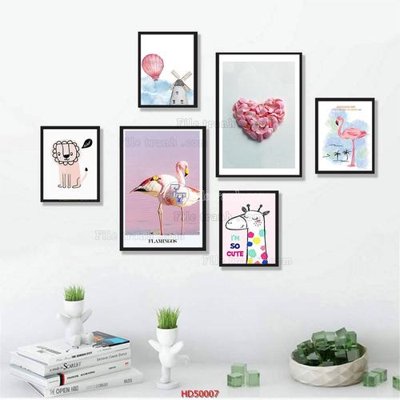 Download file File tranh treo bộ 6 tấm bắc âu HD50007 (gốc) in mica đèn LED