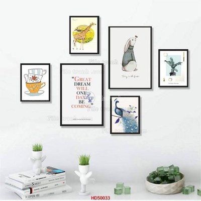 File tranh gốc File tranh treo bộ 6 tấm bắc âu HD50033 (bản quyền) Filetranh.com