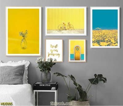 File in trần File tranh bộ hiện đại HD5005 (bản gốc) đại dương