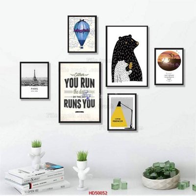 File gốc File tranh treo bộ 6 tấm bắc âu HD50052 (in mica) trang trí