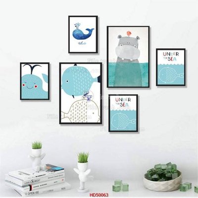 File tranh File tranh treo bộ 6 tấm bắc âu HD50063 (bản gốc) treo quán cafe