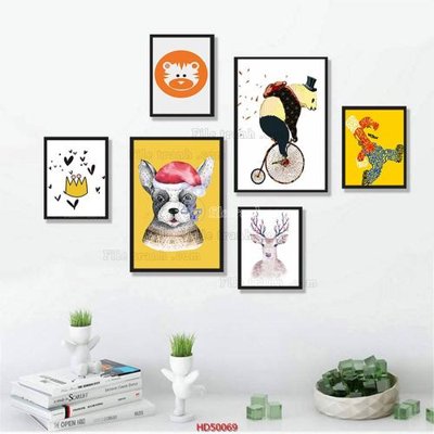 File in mica File tranh treo bộ 6 tấm bắc âu HD50069 (bản gốc) sắc sảo