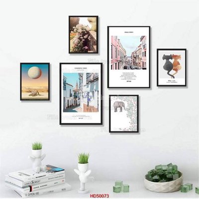 File in ấn File tranh treo bộ 6 tấm bắc âu HD50073 (bản gốc) sắc nét