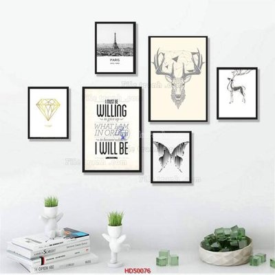 File tranh File tranh treo bộ 6 tấm bắc âu HD50076 (gốc) chủ đề thiên nhiên