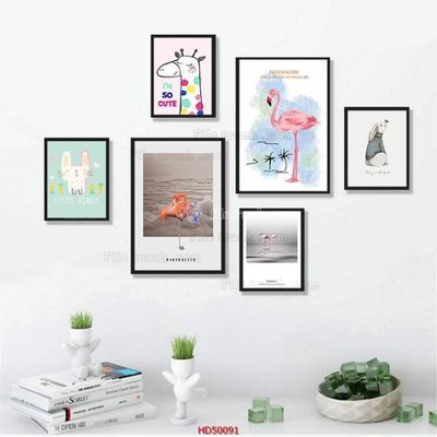 Download file gốc File tranh treo bộ 6 tấm bắc âu HD50091 (in lụa) tranh 3D
