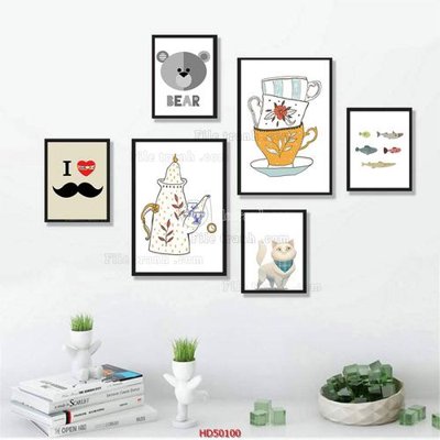 File in ấn File tranh treo bộ 6 tấm bắc âu HD50100 (bản gốc) chất lượng cao