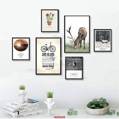 File gốc File tranh treo bộ 6 tấm bắc âu HD50104 (in mica) trang trí