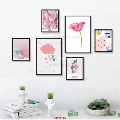 Download file gốc File tranh treo bộ 6 tấm bắc âu HD50119 (in lụa) tranh 3D