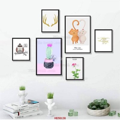 Download file gốc File tranh treo bộ 6 tấm bắc âu HD50130 (in lụa) tranh 3D