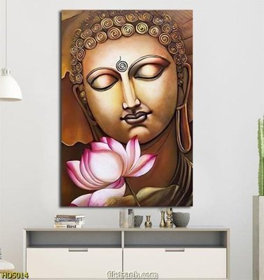 File gốc in ấn File tranh phật tổ hoa sen HD5014 chất lượng vượt trội