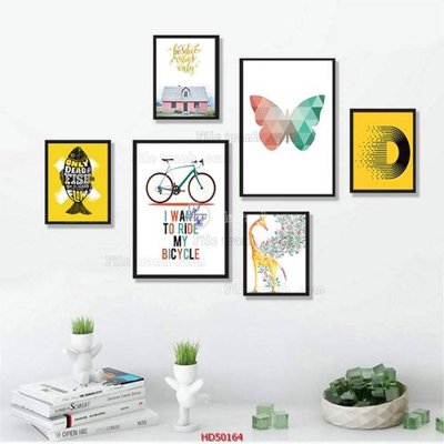 File in lụa File tranh treo bộ 6 tấm bắc âu HD50164 (tân cổ điển) File tranh treo bộ 6 tấm bắc âu HD50164