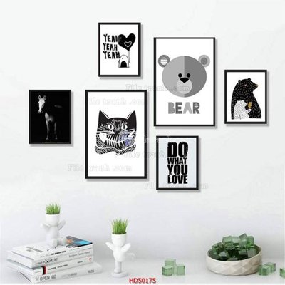 File in trần File tranh treo bộ 6 tấm bắc âu HD50175 (file gốc) phong thủy