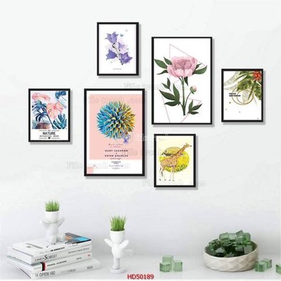 Download file gốc File tranh treo bộ 6 tấm bắc âu HD50189 (in mica) trong suốt