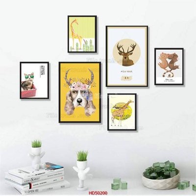 File tranh PSD File tranh treo bộ 6 tấm bắc âu HD50200 chất lượng cao