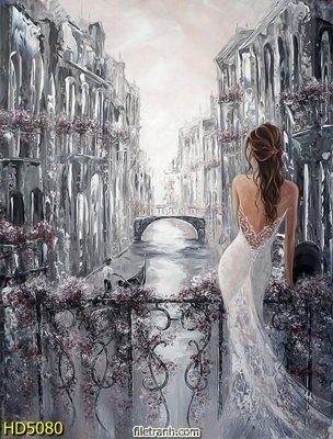 File gốc File tranh bộ hiện đại HD5080 (in lụa) họa tiết 3D