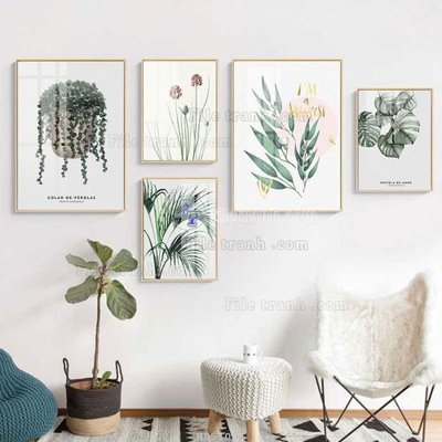 File gốc File tranh bộ 5 tấm hiện đại HD51001 cho in ấn và thiết kế