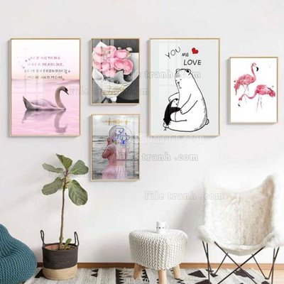 Cung cấp file tranh gốc File tranh bộ 5 tấm hiện đại HD51003 độc quyền