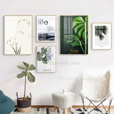 File gốc File tranh bộ 5 tấm hiện đại HD51024 (chuẩn CMYK) cho nhà in