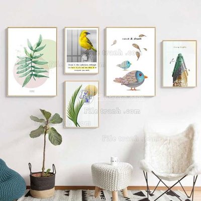 Download file tranh File tranh bộ 5 tấm hiện đại HD51031 (file gốc PSD)