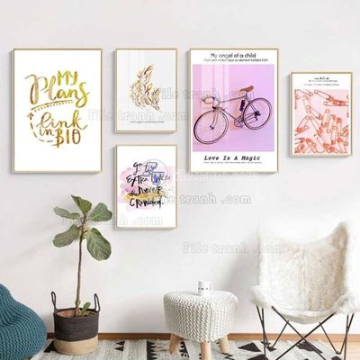 File in ấn chuyên nghiệp File tranh bộ 5 tấm hiện đại HD51032 (file gốc)