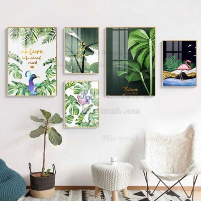 File ảnh gốc File tranh bộ 5 tấm hiện đại HD51040 không vỡ nét