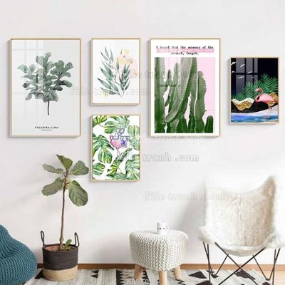 Tải file File tranh bộ 5 tấm hiện đại HD51042 (gốc) làm file in ấn