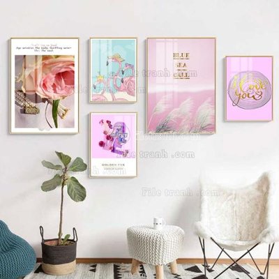 Tải file File tranh bộ 5 tấm hiện đại HD51046 (gốc) chủ đề tôn giáo