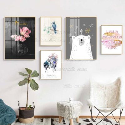 Download file gốc File tranh bộ 5 tấm hiện đại HD51049 (in mica) logo