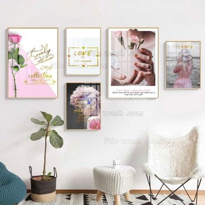 Download file gốc File tranh bộ 5 tấm hiện đại HD51087 (in mica) 3D