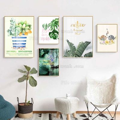 Tải file File tranh bộ 5 tấm hiện đại HD51096 (gốc) in tranh tráng gương