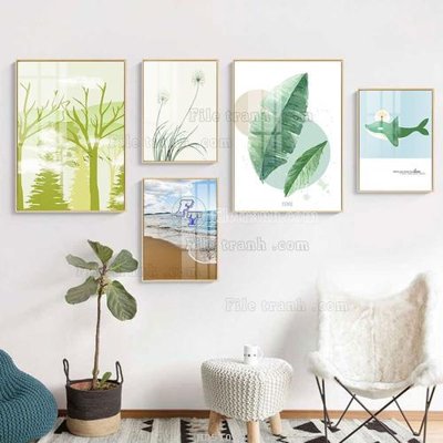 Tải file File tranh bộ 5 tấm hiện đại HD51099 (ảnh gốc) file TIFF