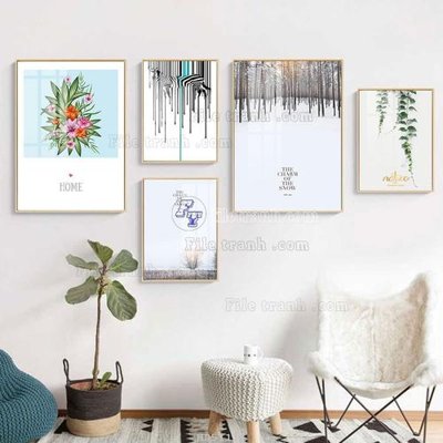 Tải file gốc File tranh bộ 5 tấm hiện đại HD51114 (in không vỡ ảnh)