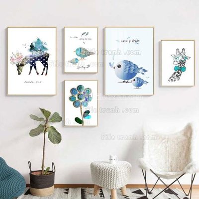 Tệp tin gốc File tranh bộ 5 tấm hiện đại HD51123 (chất lượng cao) File tranh bộ 5 tấm hiện đại HD51123