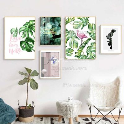 File ảnh File tranh bộ 5 tấm hiện đại HD51137 (gốc) in Hiflex