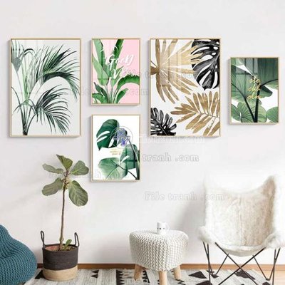 File gốc File tranh bộ 5 tấm hiện đại HD51138 (in tráng gương) nghệ thuật