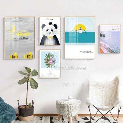 File tranh File tranh bộ 5 tấm hiện đại HD51144 (gốc) in film