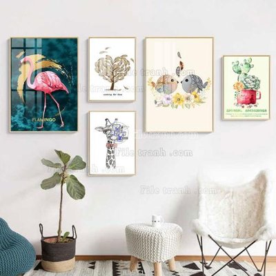 Tải file File tranh bộ 5 tấm hiện đại HD51145 (gốc) chủ đề tôn giáo