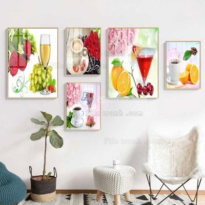 Download file gốc File tranh bộ 5 tấm hiện đại HD51146 (in mica) trang trí