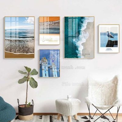 File tranh File tranh bộ 5 tấm hiện đại HD51154 (file gốc) chủ đề phong thủy