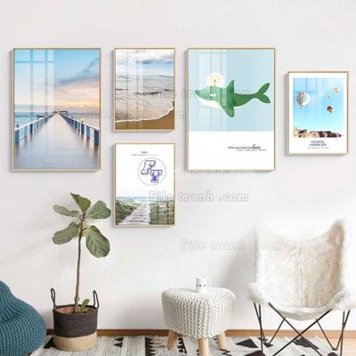File tranh quảng cáo File tranh bộ 5 tấm hiện đại HD51157 (file gốc) chuyên nghiệp