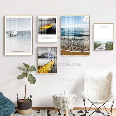 File gốc File tranh bộ 5 tấm hiện đại HD51159 (phong cách) cổ điển