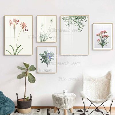 File tranh quảng cáo File tranh bộ 5 tấm hiện đại HD51160 (download file gốc)