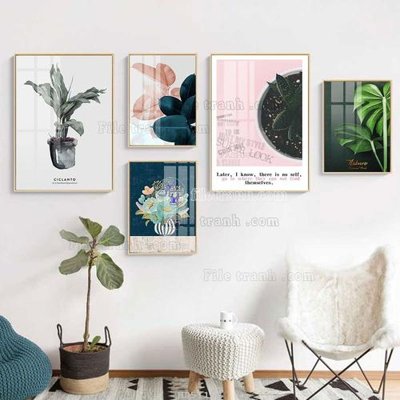 Download file File tranh bộ 5 tấm hiện đại HD51162 (chuẩn in) chất lượng cao